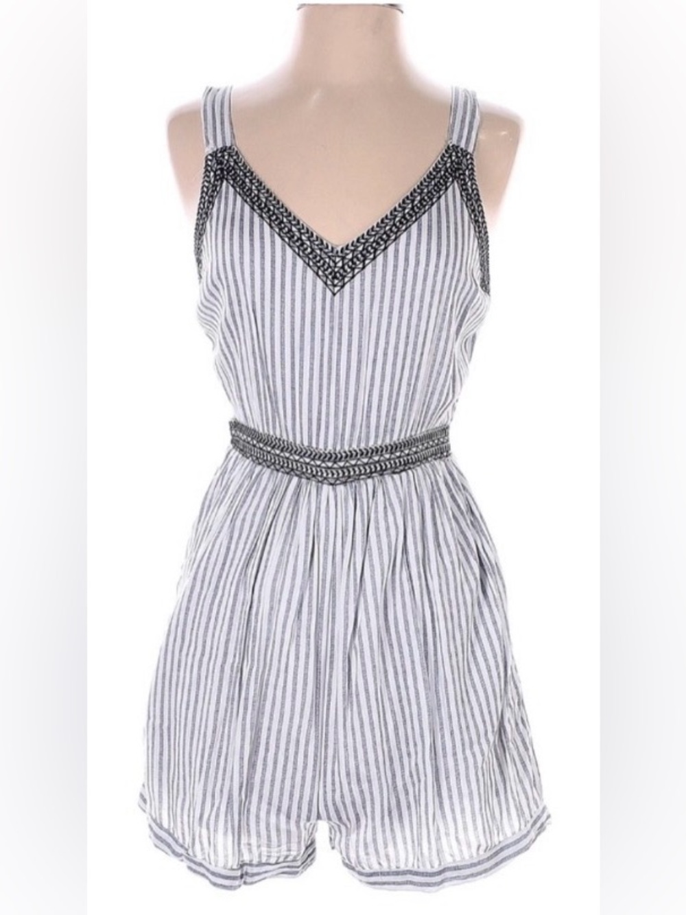 Japna Striped V-Neck Romper